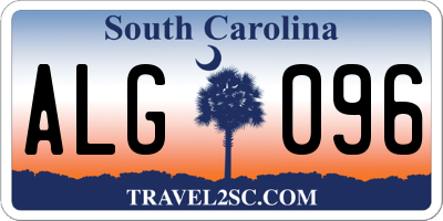 SC license plate ALG096