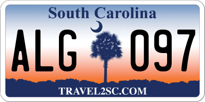 SC license plate ALG097