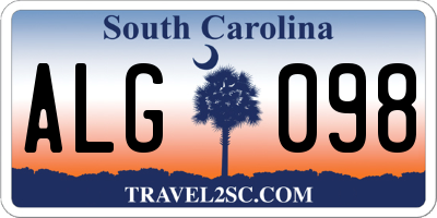SC license plate ALG098