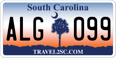 SC license plate ALG099