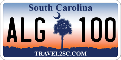 SC license plate ALG100