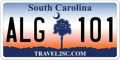 SC license plate ALG101