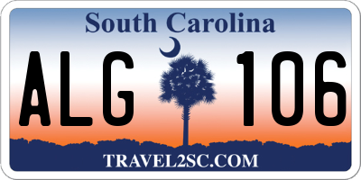 SC license plate ALG106