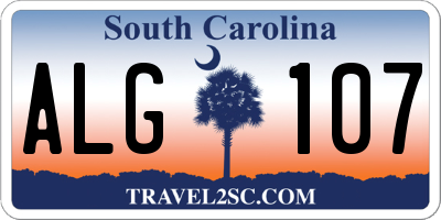SC license plate ALG107