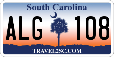 SC license plate ALG108