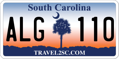 SC license plate ALG110