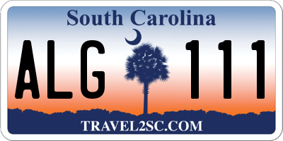SC license plate ALG111