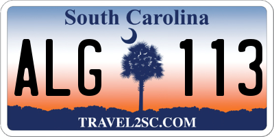 SC license plate ALG113