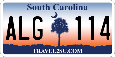 SC license plate ALG114