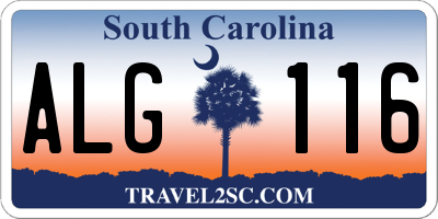SC license plate ALG116