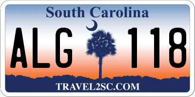 SC license plate ALG118