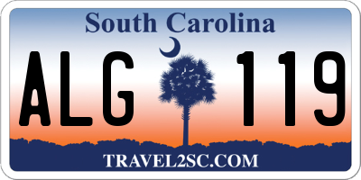 SC license plate ALG119