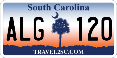 SC license plate ALG120