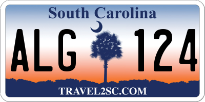 SC license plate ALG124