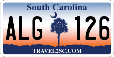 SC license plate ALG126