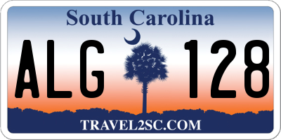 SC license plate ALG128