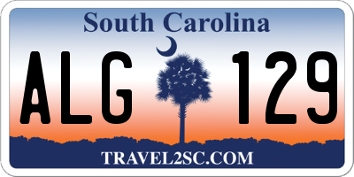 SC license plate ALG129