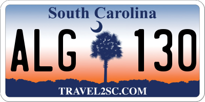 SC license plate ALG130