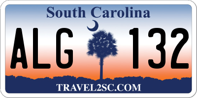 SC license plate ALG132