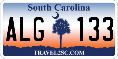 SC license plate ALG133