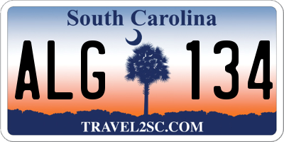 SC license plate ALG134