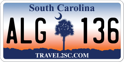 SC license plate ALG136