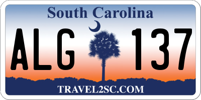 SC license plate ALG137