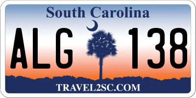SC license plate ALG138
