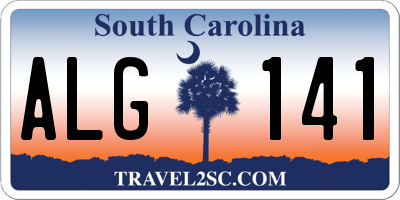 SC license plate ALG141
