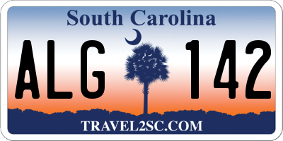 SC license plate ALG142