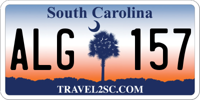 SC license plate ALG157