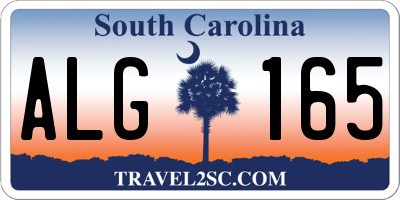 SC license plate ALG165