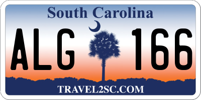 SC license plate ALG166