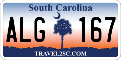 SC license plate ALG167