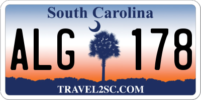 SC license plate ALG178