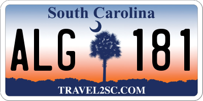 SC license plate ALG181