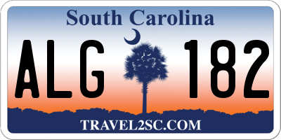 SC license plate ALG182