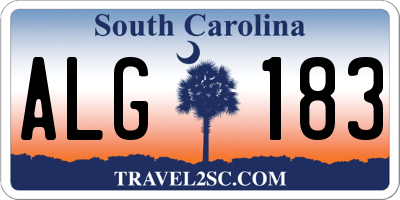 SC license plate ALG183