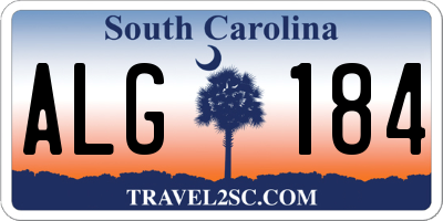 SC license plate ALG184