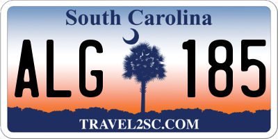 SC license plate ALG185