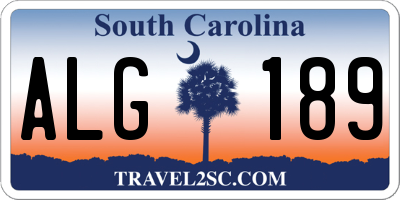 SC license plate ALG189