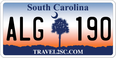 SC license plate ALG190
