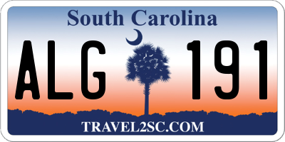 SC license plate ALG191