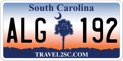 SC license plate ALG192