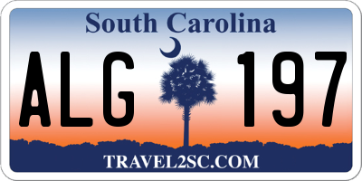 SC license plate ALG197
