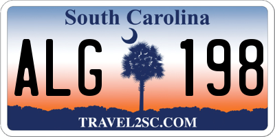 SC license plate ALG198