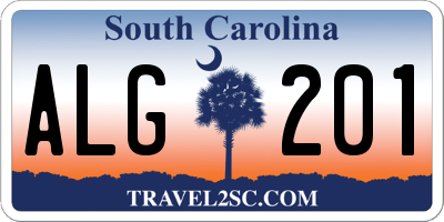 SC license plate ALG201