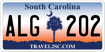 SC license plate ALG202
