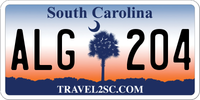 SC license plate ALG204