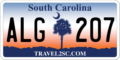 SC license plate ALG207